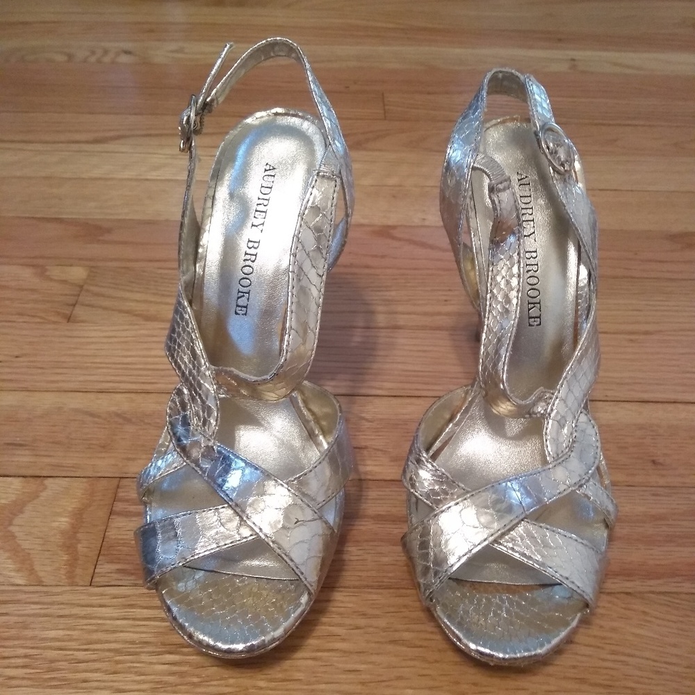Gold python heels - Picture 1 of 4
